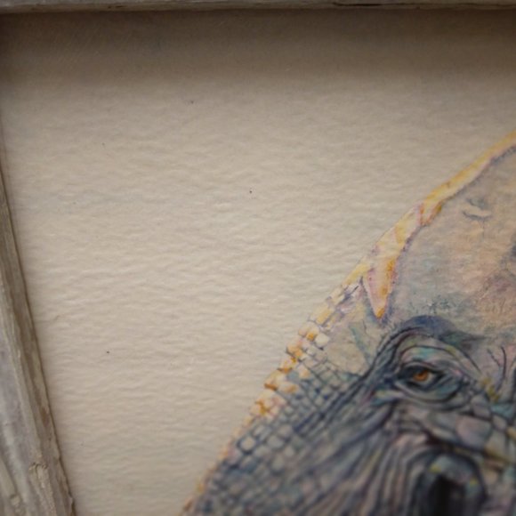 RECLAIMED ANTIQUE WOOD FRAMED ELEPHANT CANVAS PRINT - Picture 2 of 6